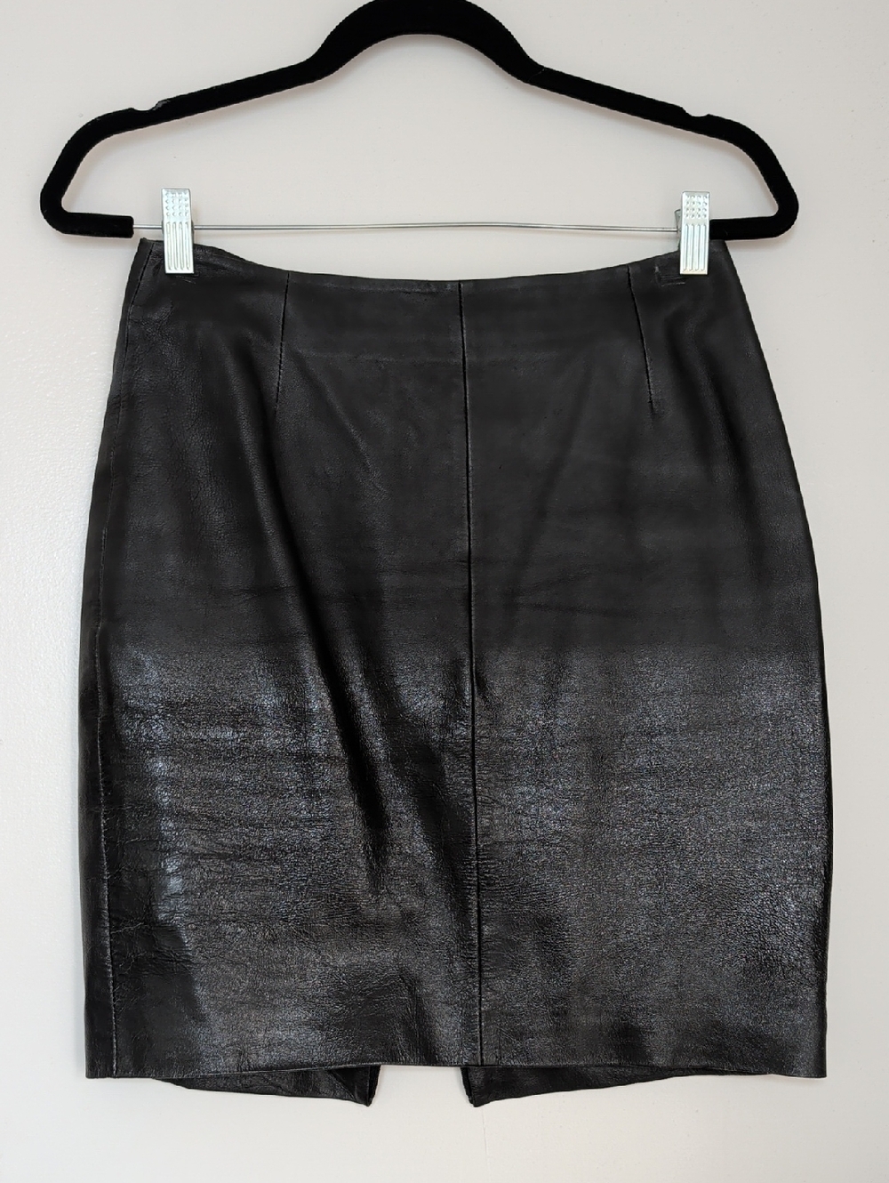 Muubaa Leather Textured Pencil Midi Skirt Knee Length Back Slit Size 4